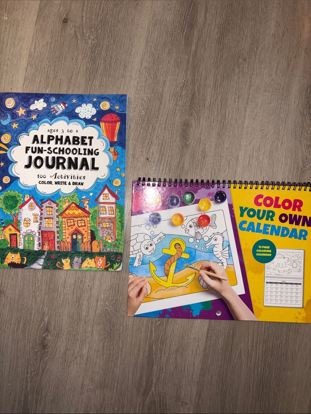 Alphabet Fun-Schooling Journal & Color Your Own Calendar - Blue/Yellow